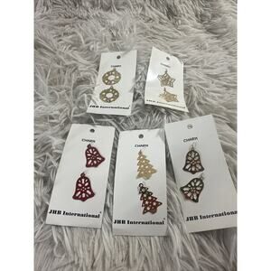5 Sets Of 2 VTG Christmas JHB‎ International 1” Charms Cross Stitch